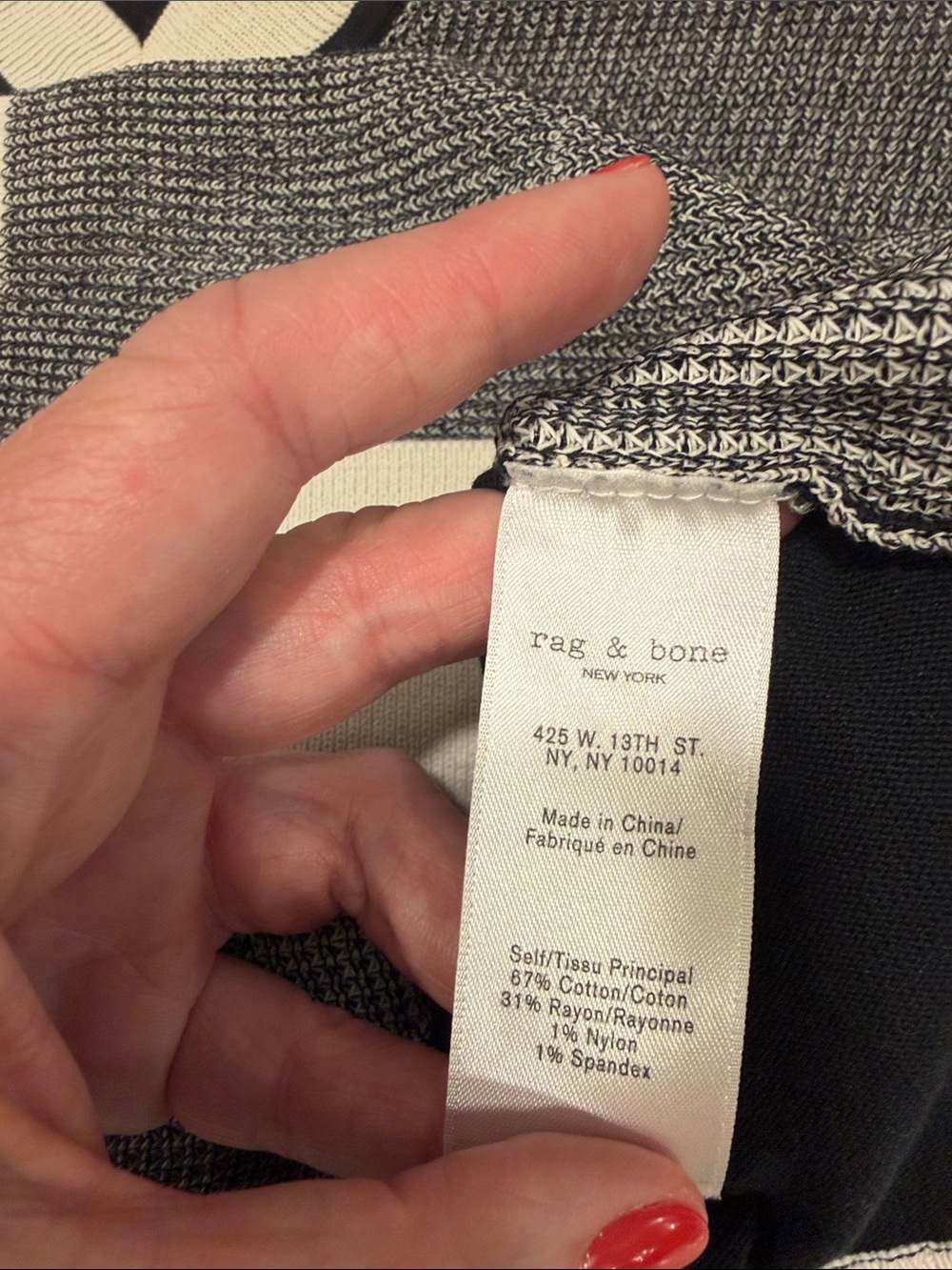 Rag & Bone Jean V-Neck Contrast Knit Sweater Small - Picture 3 of 4